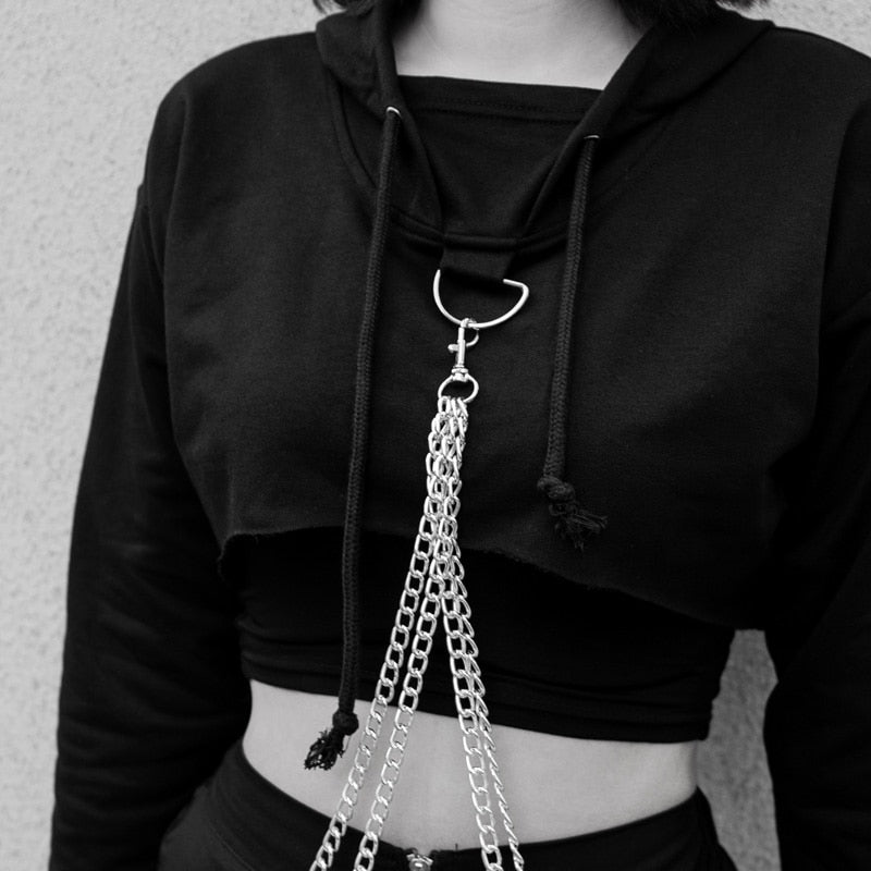 Goth Grunge Long Sleeve Women Hoodie freeshipping - Chagothic