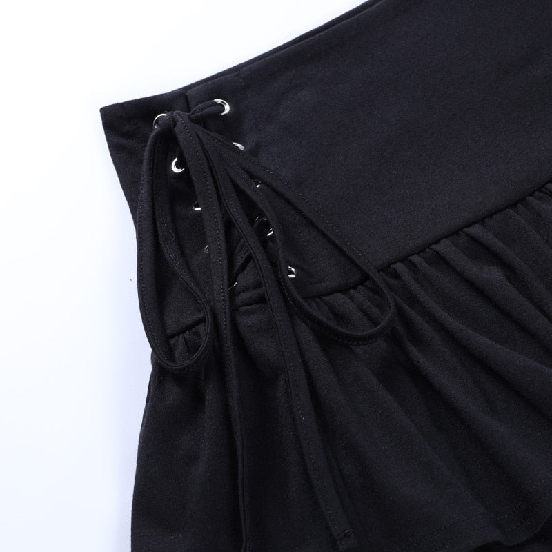 Gothic Aesthetic Black Pleated Skirt freeshipping - Chagothic