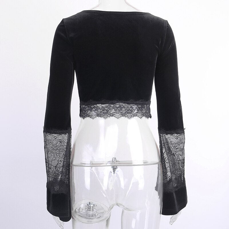 Gothic Crop Top Flare freeshipping - Chagothic