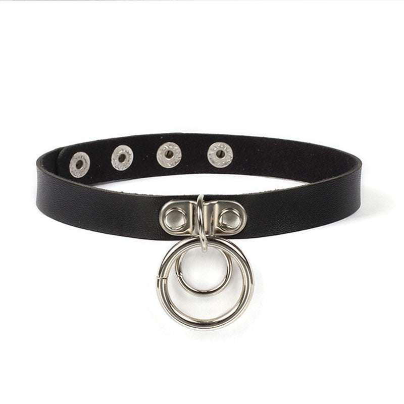 Gothic Necklace Handmade O-Round Metal Choker