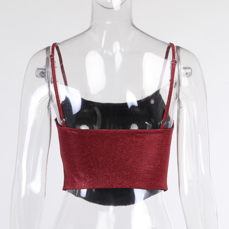 Sequin Red Corset Top