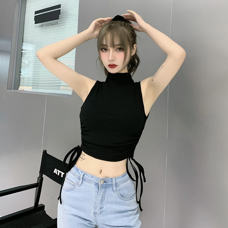 Casual Skinny Black Tank Top freeshipping - Chagothic