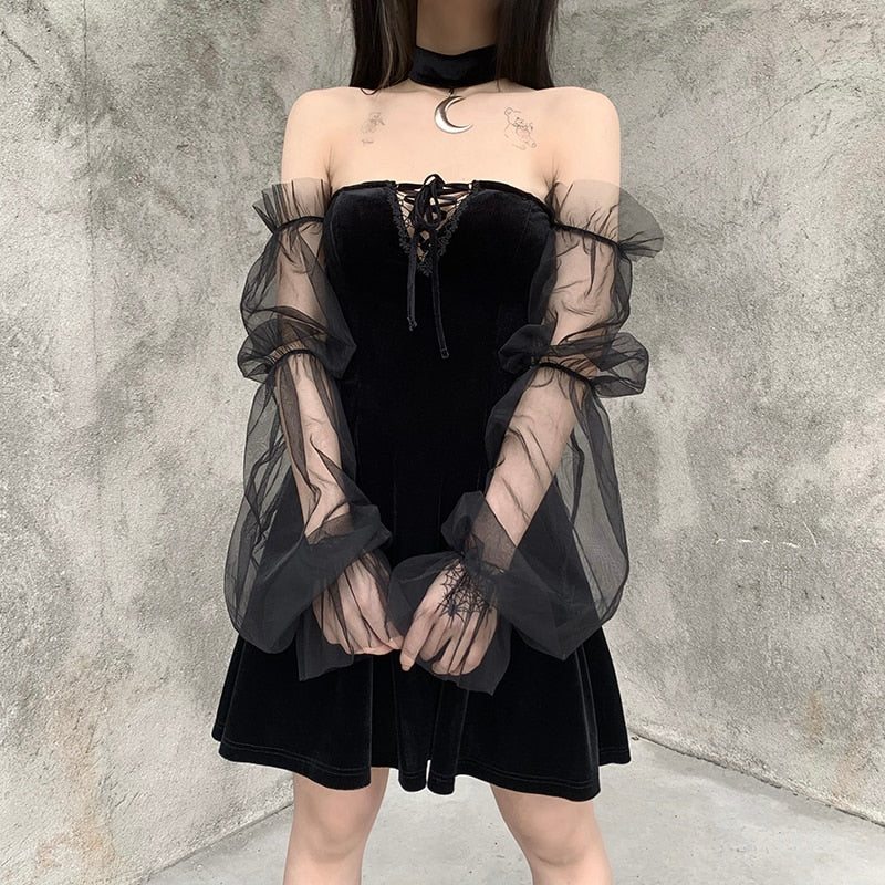 Gothic  Line Mini Dress