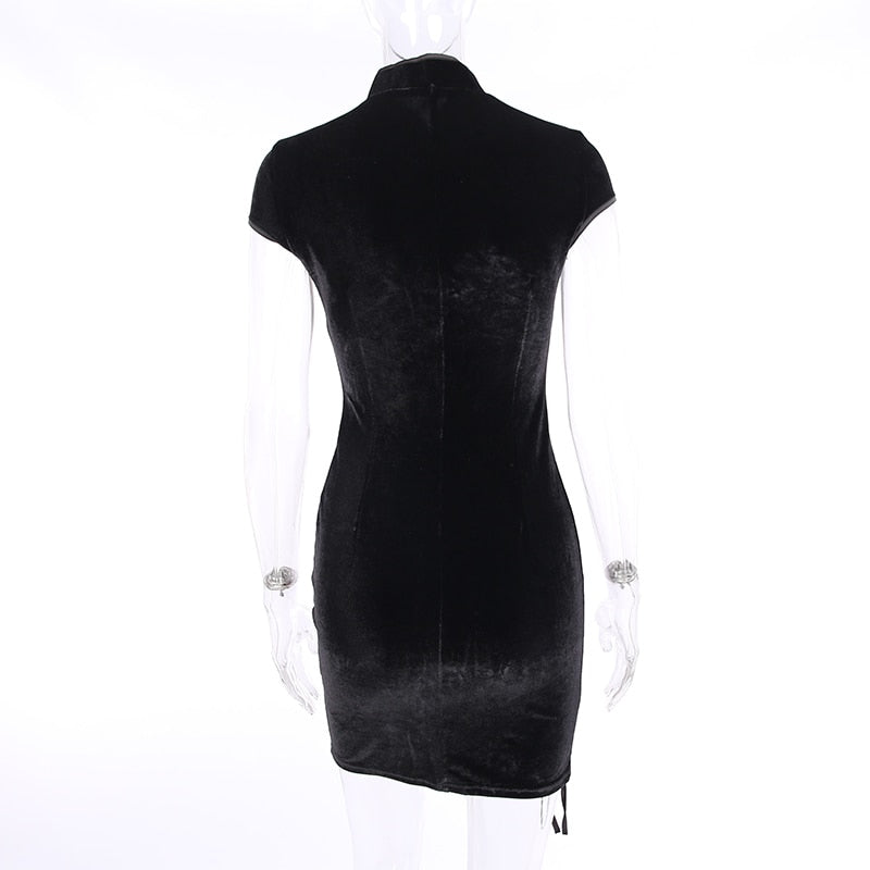 Vintage Cheongsam Black Dress