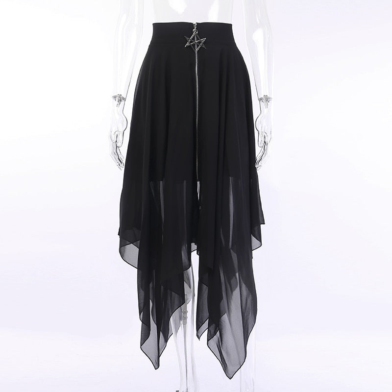Mesh Irregular Thin Skirt