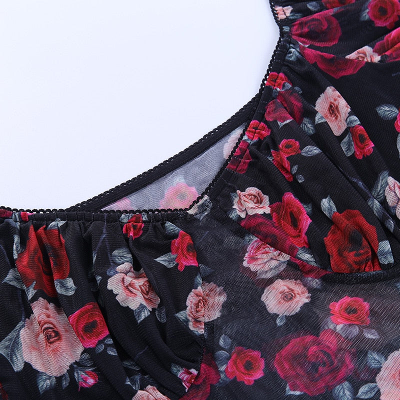 Goth V Neck Mesh T-shirt freeshipping - Chagothic