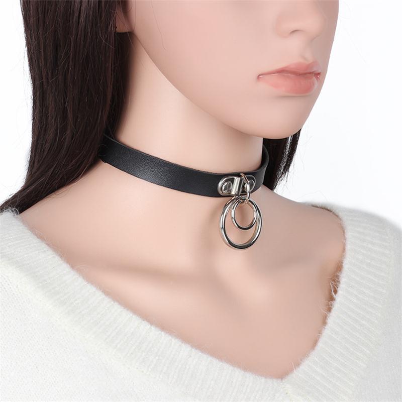 Gothic Necklace Handmade O-Round Metal Choker