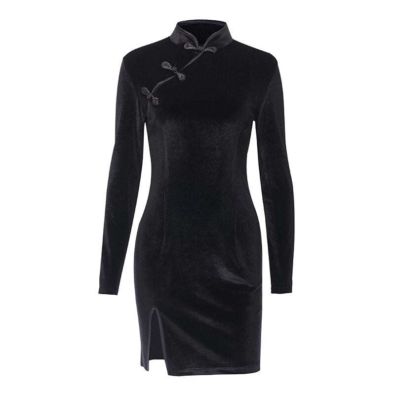 Gothic Harajuku Black Mini Party Dress