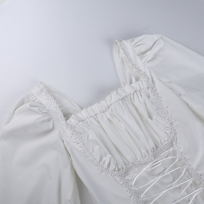 Gothic Sexy Black Lace Up Dress