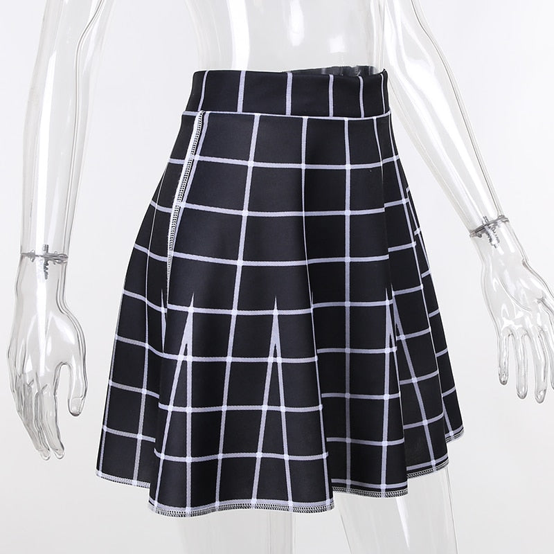 Gothic Grunge High Waist Black Skirt