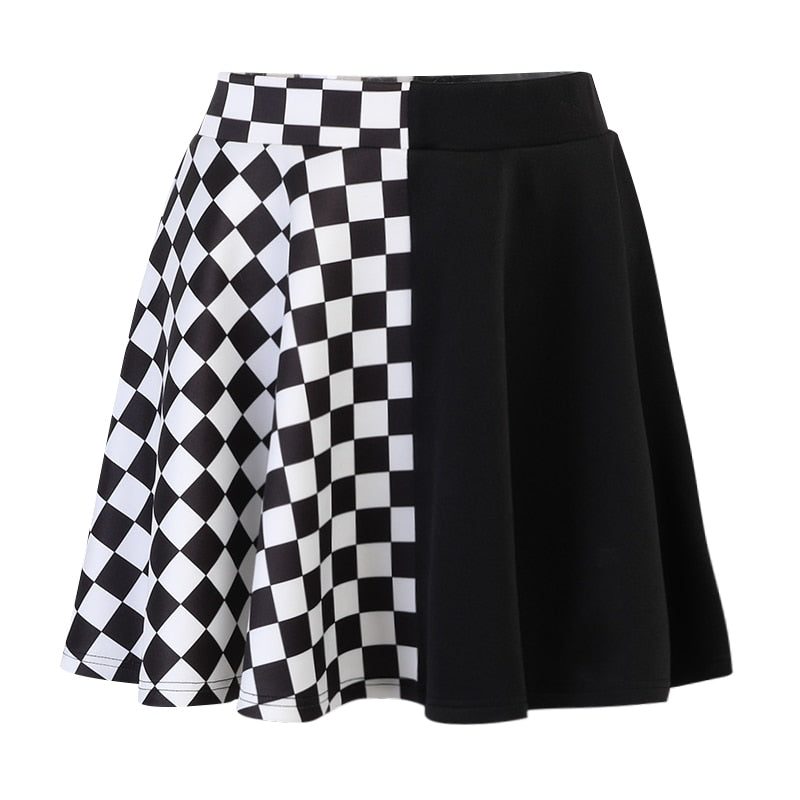 Gothic Plaid A Line Mini Skirt