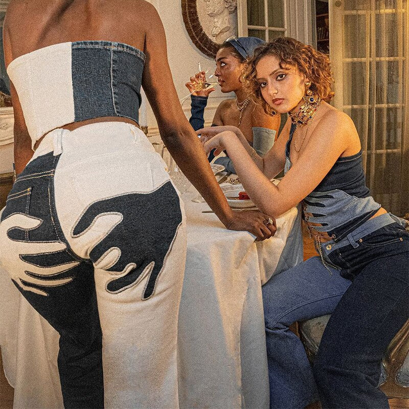 Harajuku Grunge Palm Art Pants