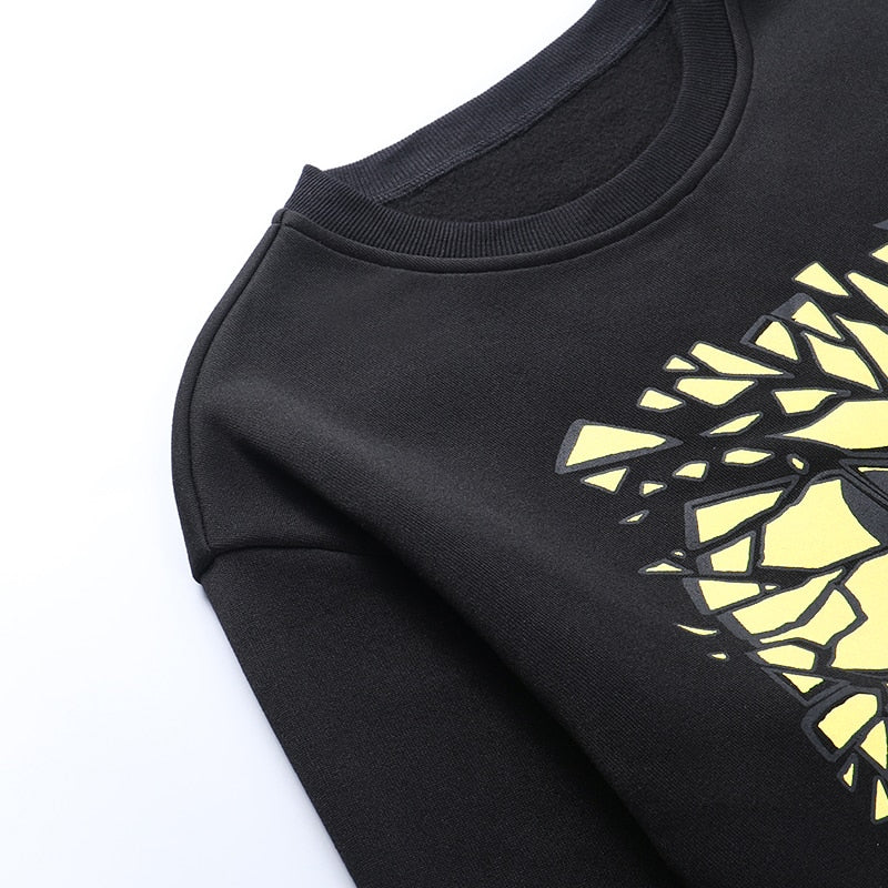 Goth Smile Emo Graphic Print Sweatshirt