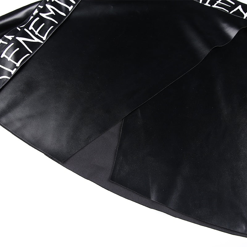 Leather High Waist Mini Skirt