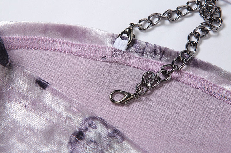 Gothic Streetwear Metal Chain Halter Top freeshipping - Chagothic