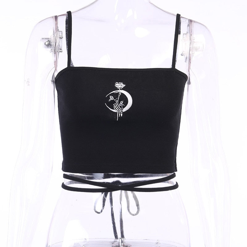 Gothic Black Camis Tank Top