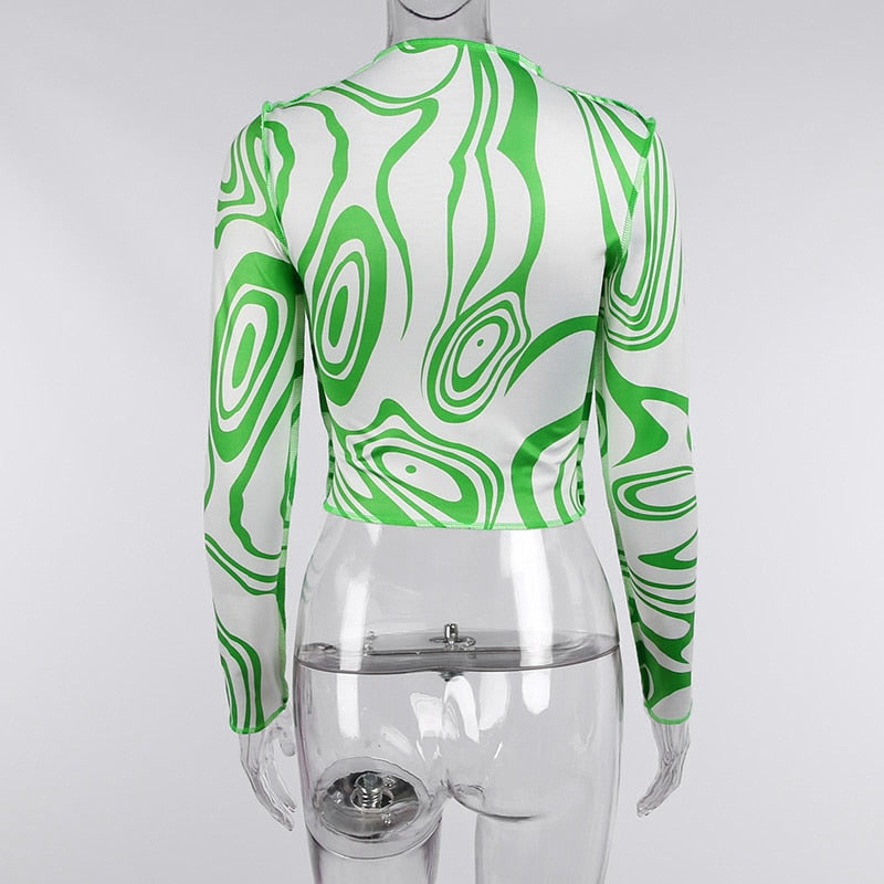 Red Swirl Print T-shirt freeshipping - Chagothic