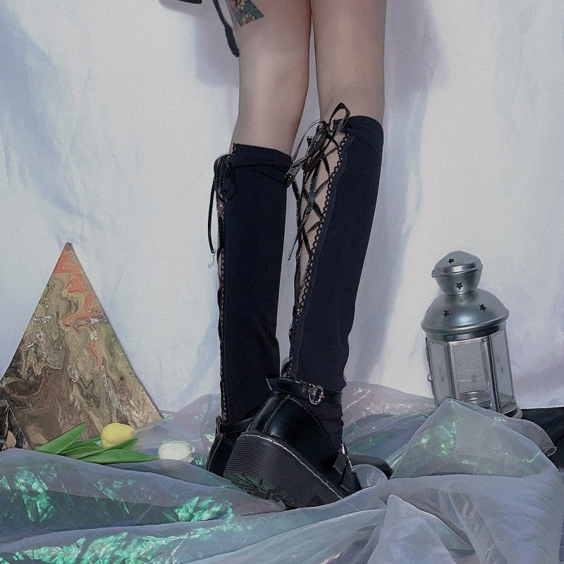 Gothic Sexy Bandage Black Stocking