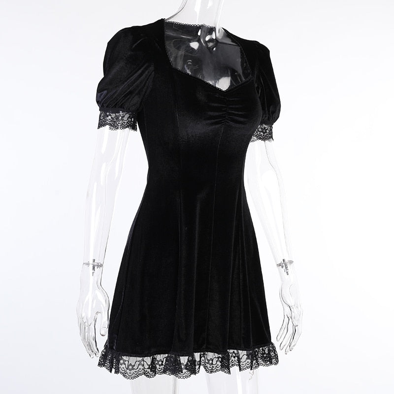 Vintage Lace Black Dress