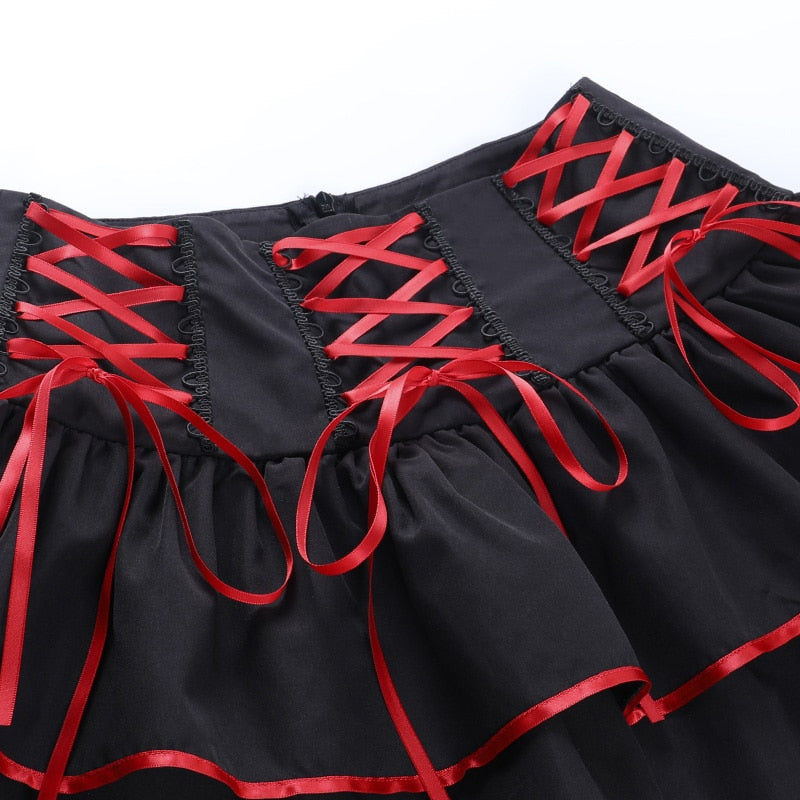 Gothic Punk Red Bandage Skirt