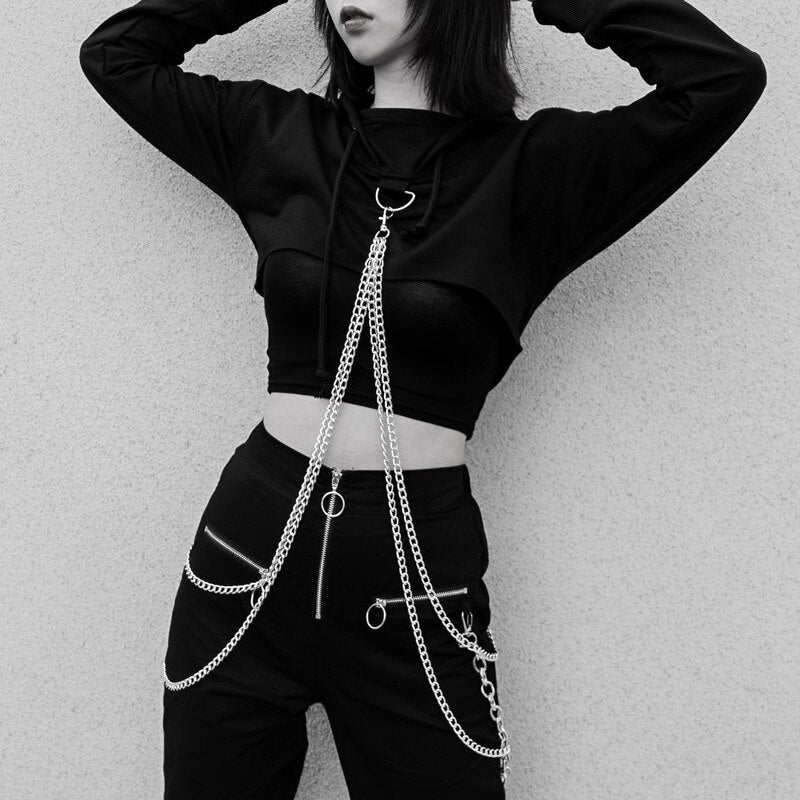 Goth Grunge Long Sleeve Women Hoodie freeshipping - Chagothic