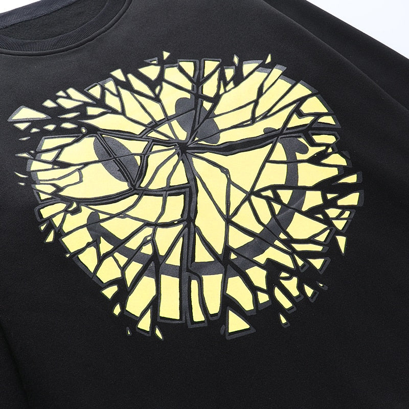 Goth Smile Emo Graphic Print Sweatshirt