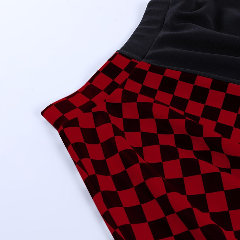 Gothic Plaid A Line Mini Skirt