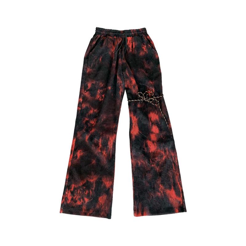 Grunge Tie Dye Red Flame Pant