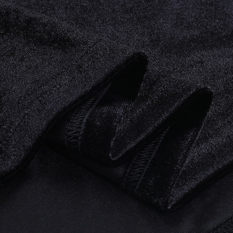 Sexy Flare Sleeve Black Dress