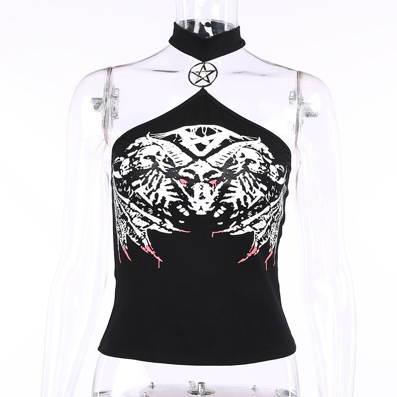 Grunge Pentagram Halter Tank