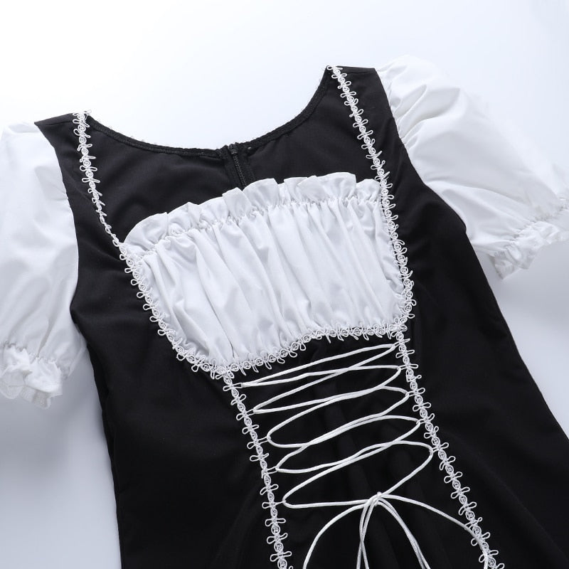 Gothic Patchwork High Waist Dress