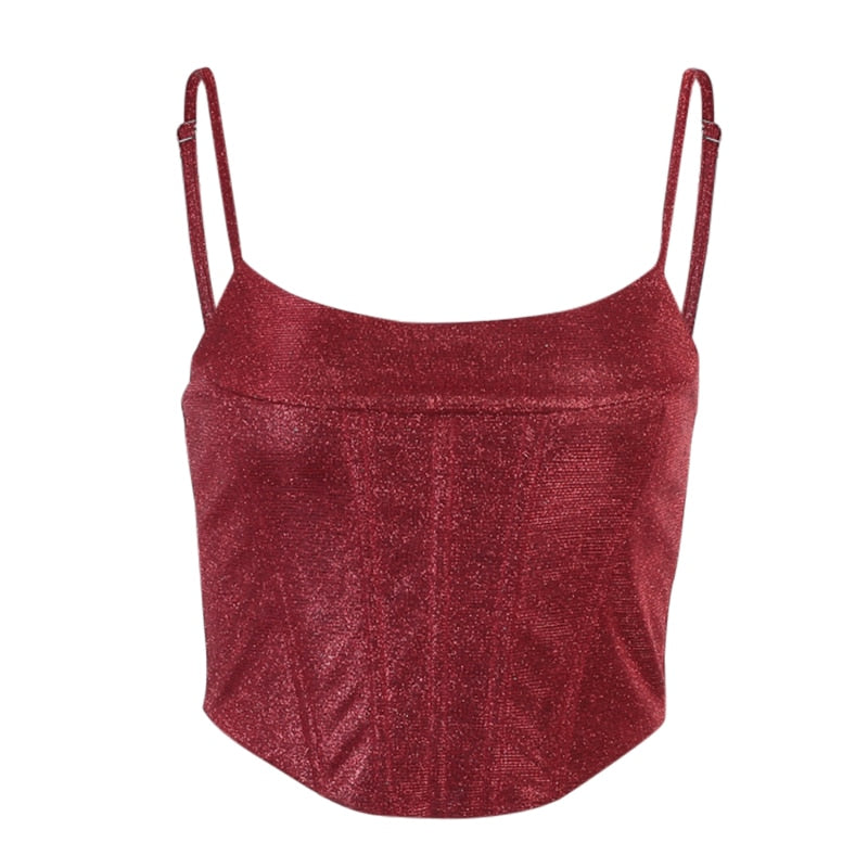 Sequin Red Corset Top