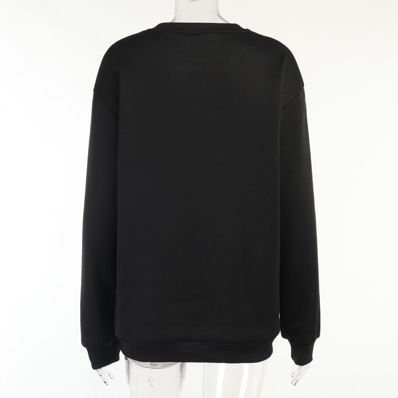 Goth Smile Emo Graphic Print Sweatshirt