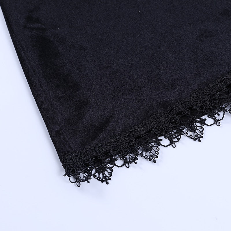 Gothic Dark Cross Black Mini Dress