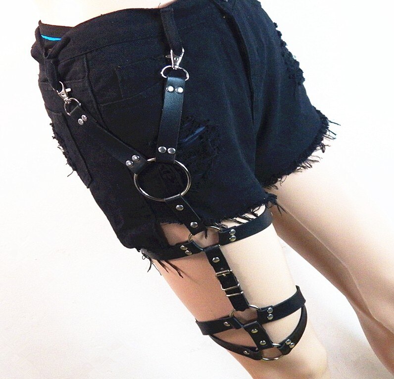 Gothic Leather Leg Ring Belt