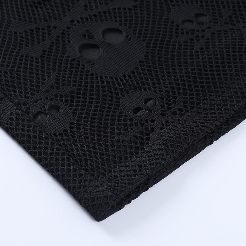 Skull Graphic Black Mini Dress