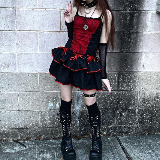 Gothic Punk Red Bandage Skirt