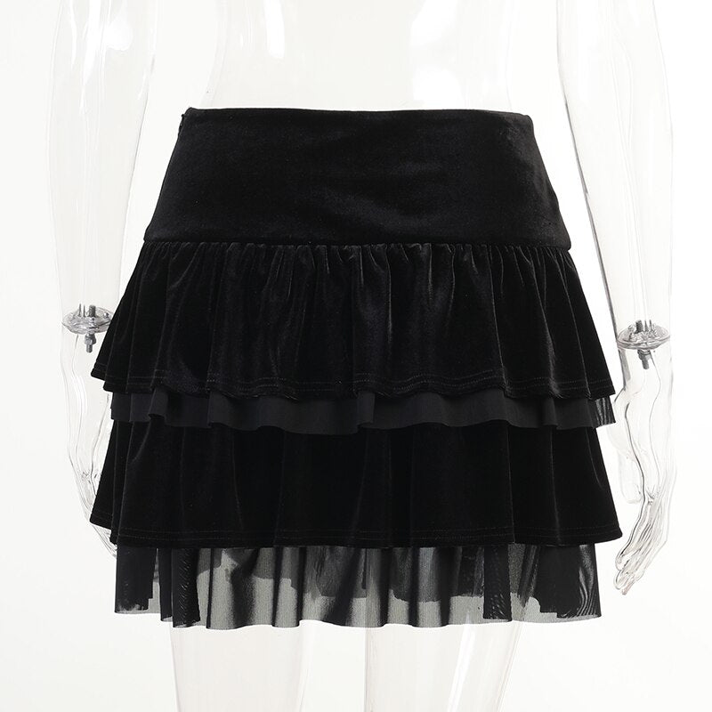 Streetwear Grunge A Line Mini Skirt