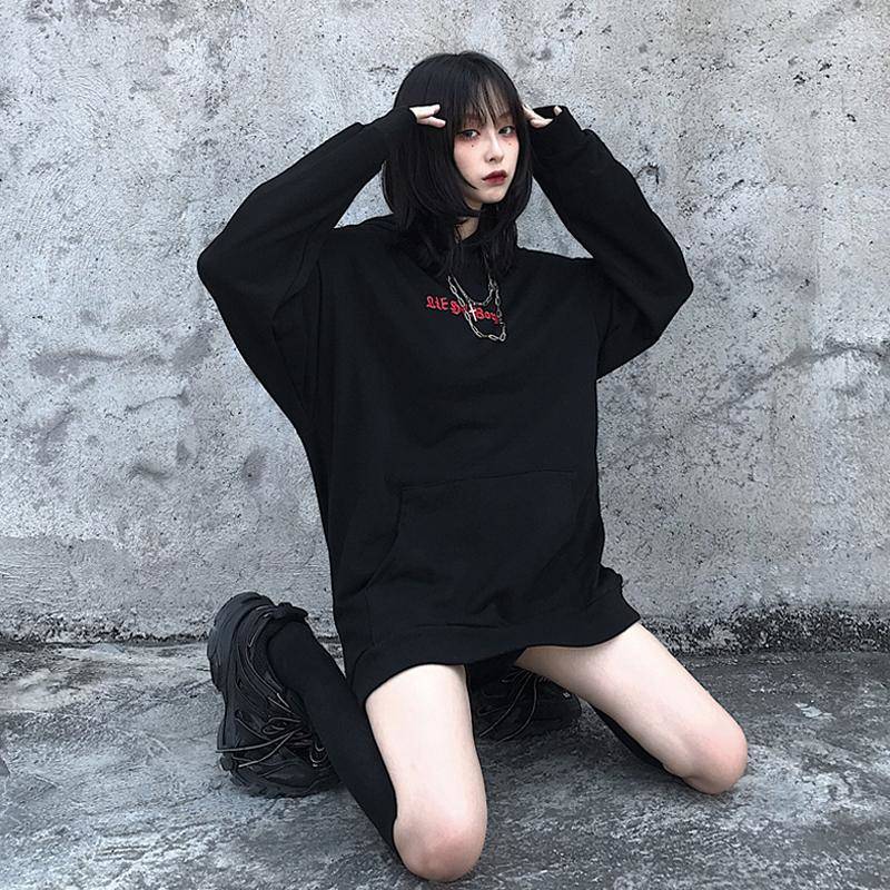 Goth Devil Ears And Wings Hoodie freeshipping - Chagothic