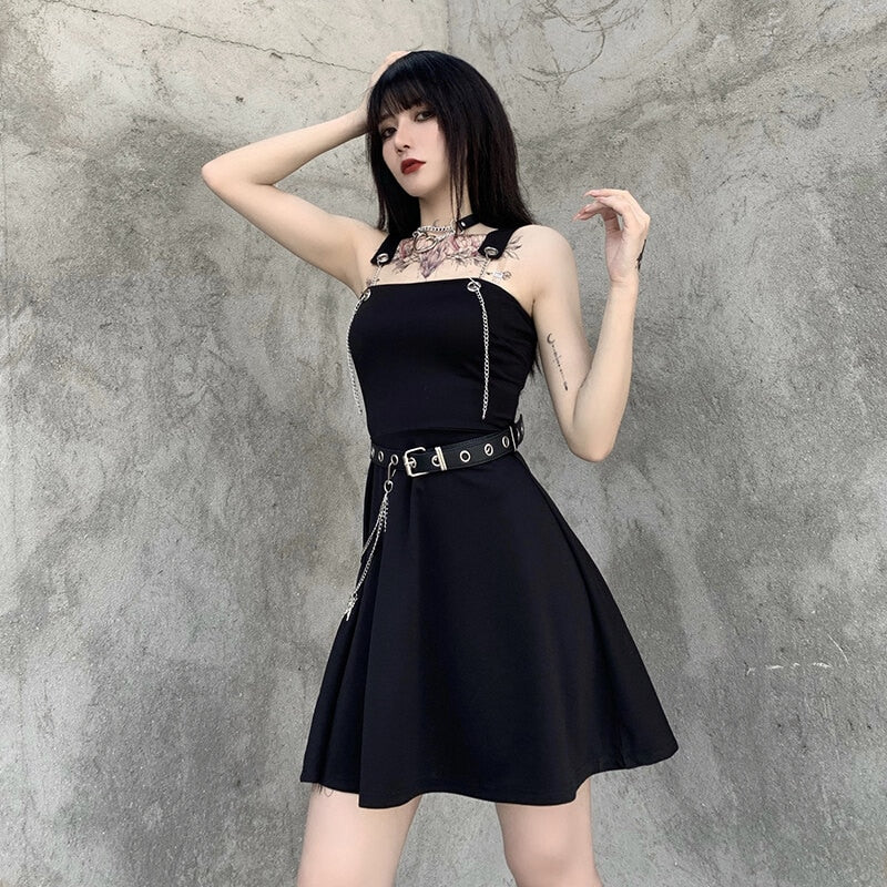 Black Punk Mini Dress