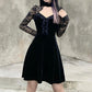 Gothic Black Sexy Lace Hollow Out Dress