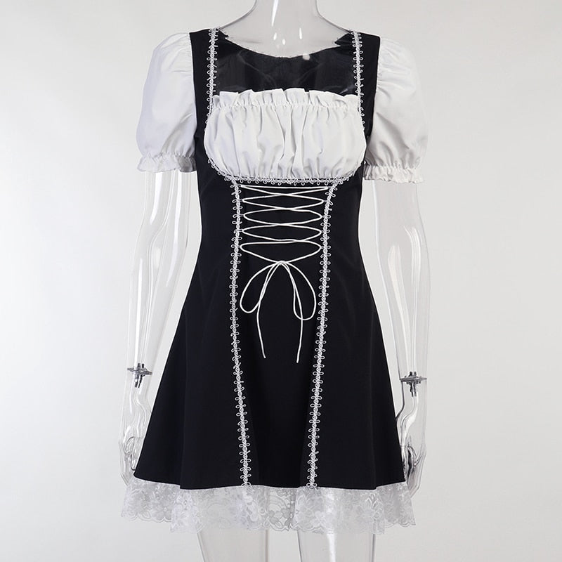 Gothic Patchwork High Waist Dress
