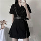 Streetwear Punk Black Mini Dress