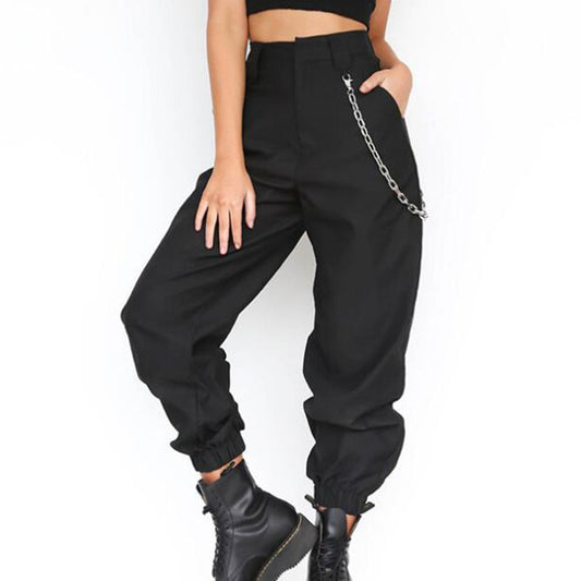 Streetwear Casual Black Cargo Pant