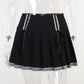 Punk A Line Black Pleated Skirt