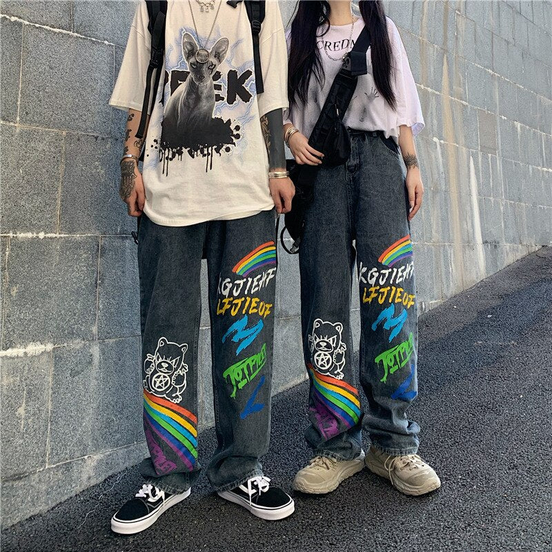 Harajuku Trendy Jeans Leg Wide Pant