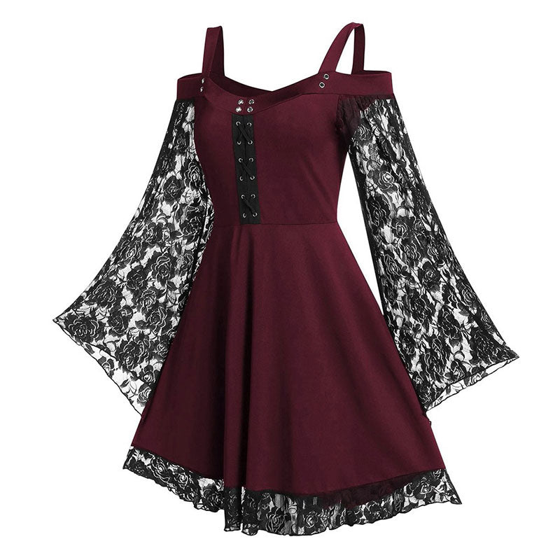 Aesthetic Lace Up Dress