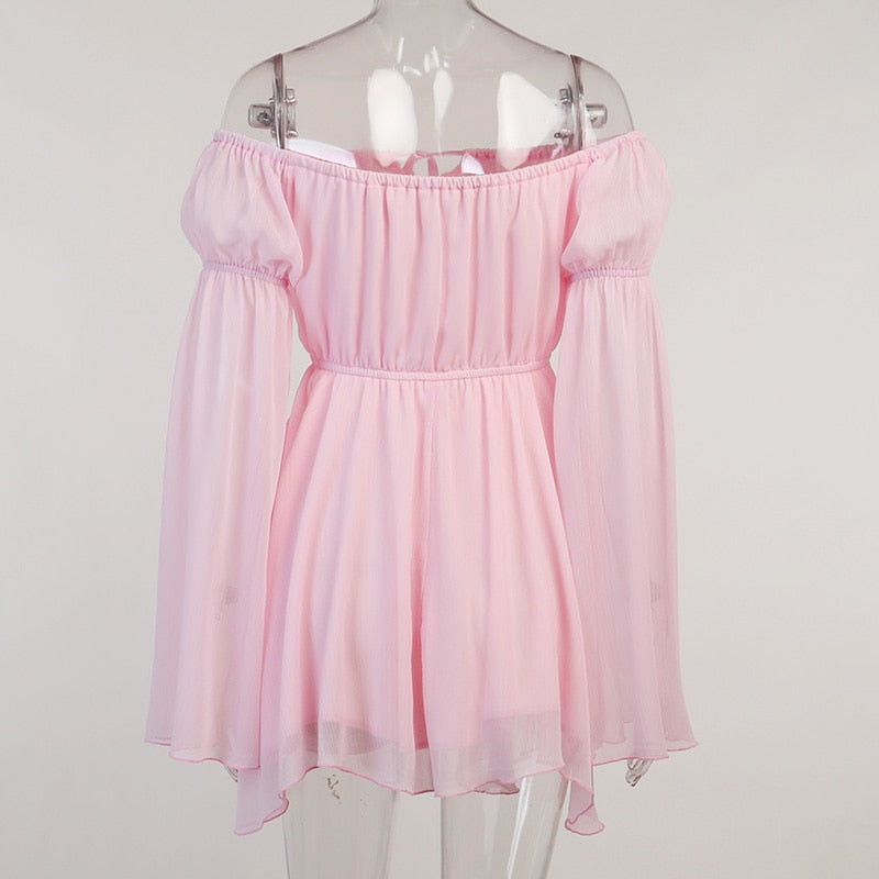 Mesh Pink Mini Dress