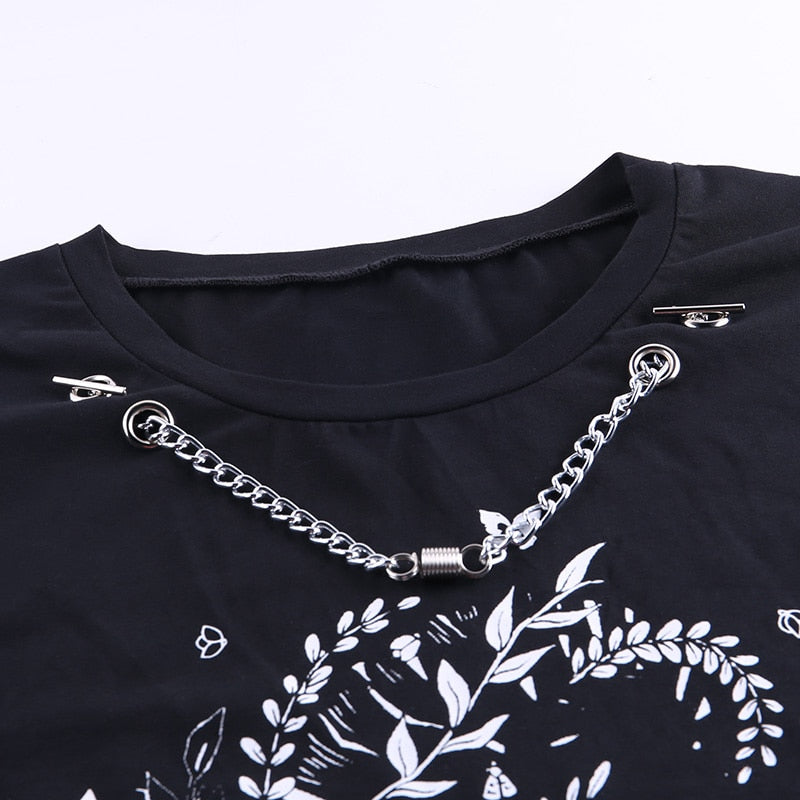 Gothic Swith Print Loose Top freeshipping - Chagothic