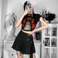Punk Metal Buckle Black Skirt